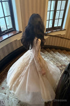 Modest A Line V Neckline Lace Ankle Length Evening Dress Prom Dresses
