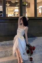 Modest A Line White Straps Birthday Dresses 22Th Birthday Outfit