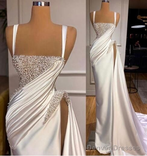 Modest Evening Dress, Sexy Formal Dress, White Evening Dresses Formal Prom Dresses Main image