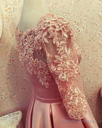 Modest Homecoming Dresses Lace 3/4 Sleeves