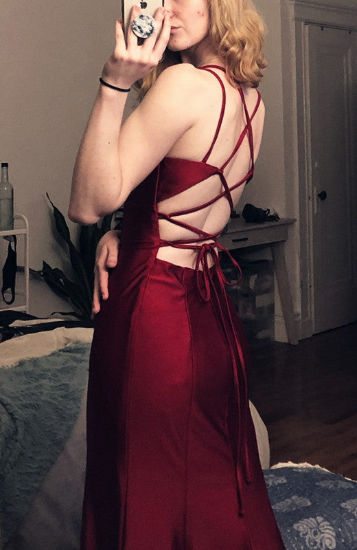Modest Mermaid Burgundy Prom Dress 22Th Birthday Outfit