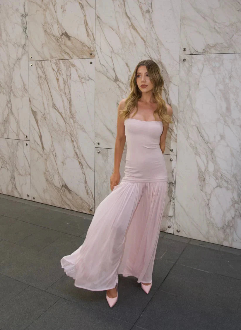 Modest Mermaid Pink Long Prom Dress Formal Graduation Party Dress Evening Dress