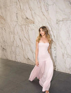 Modest Mermaid Pink Long Prom Dress Formal Graduation Party Dress Evening Dress