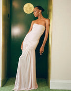 Modest Mermaid Pink Long Prom Dress Formal Graduation Party Dress Evening Dress