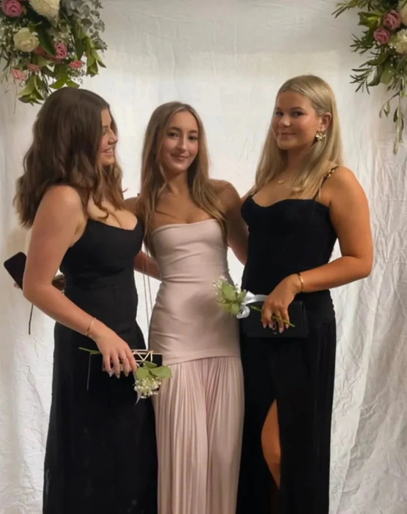 Modest Mermaid Pink Long Prom Dress Formal Graduation Party Dress Evening Dress