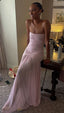 Modest Mermaid Pink Long Prom Dress Formal Graduation Party Dress Evening Dress
