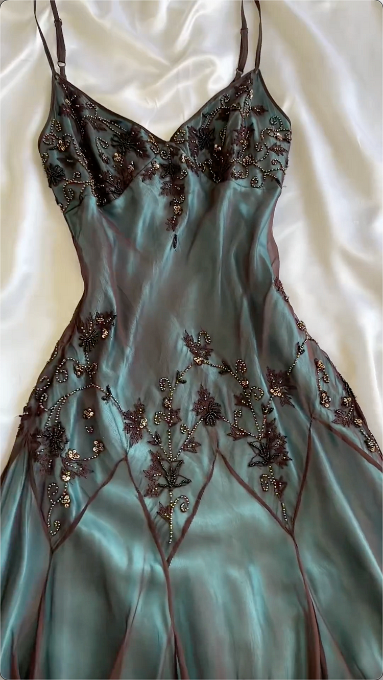 Modest Sheath Spaghetti Straps Chiffon Prom Dress Evening Dress With Beads Secondary image
