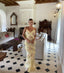 Modest Sheath Straps Chiffon Yellow Prom Dress