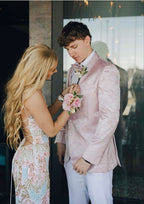 Modest Sheath Straps Sequin Slit Prom Dress