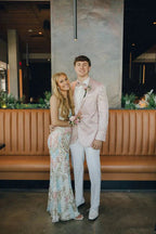 Modest Sheath Straps Sequin Slit Prom Dress