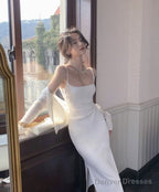 Modest Sheath White Straps Birthday Dresses 21Th Birthday Outfit