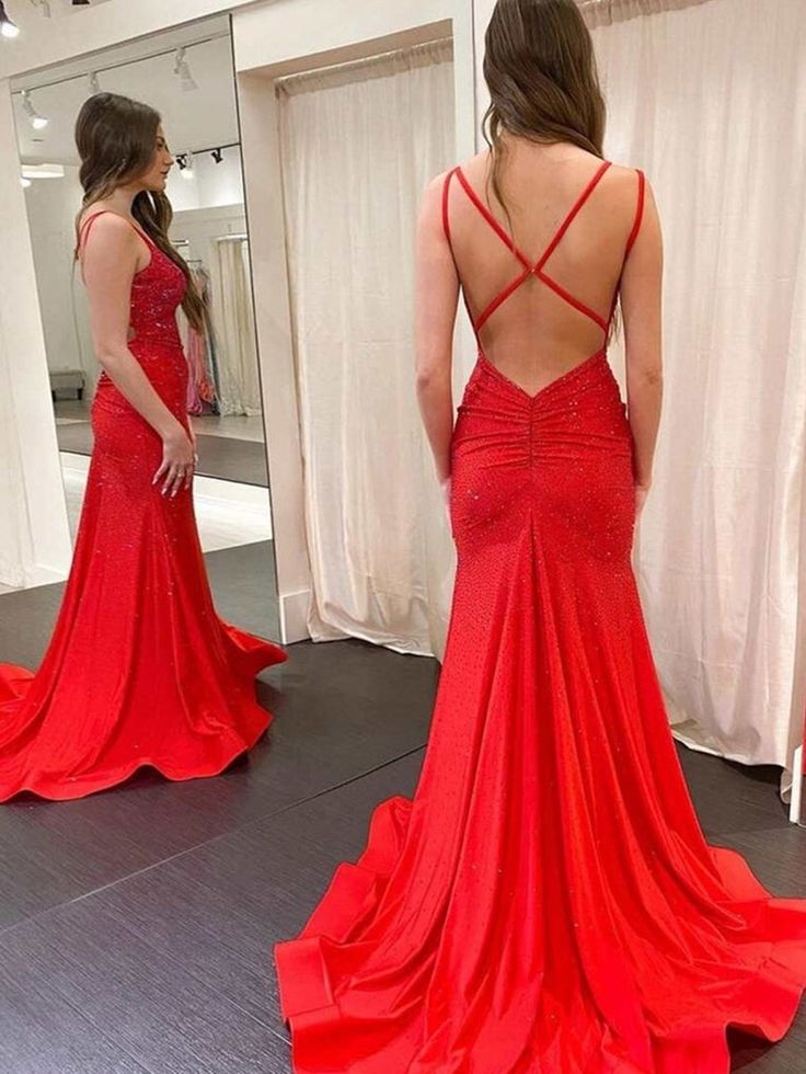 Modest Trendy Mermaid Spaghetti Straps Navy Blue Sequins Prom Dress Style Long Senior High School Dance Party Dress Secondary image