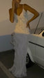 Modest V Neckline White Long Prom Dress Evening Gown