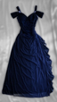 Navy Blue A Line Long Prom Dress Ruffle Formal Party Dress