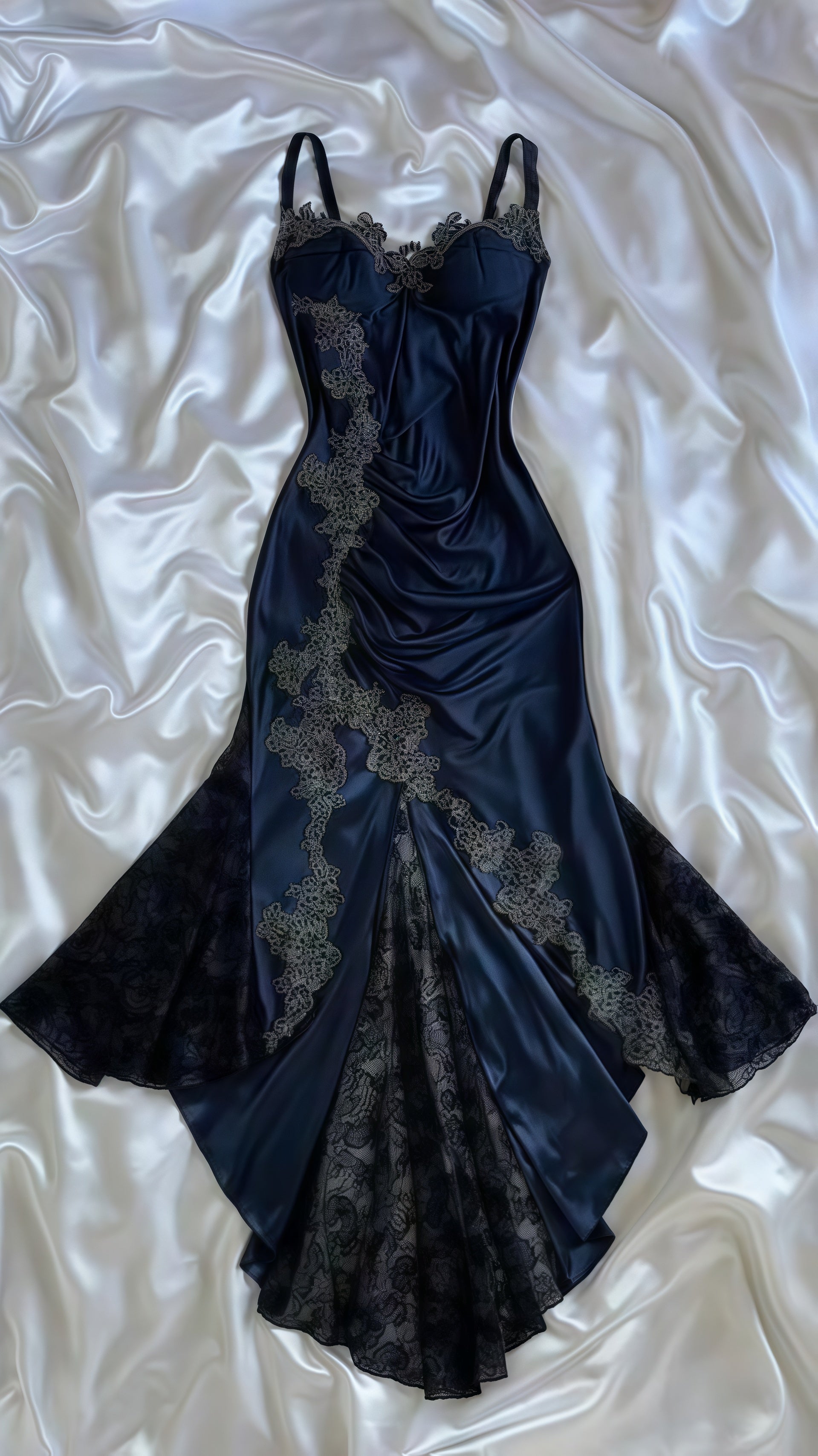 Navy Blue Appliques Bodycon Party Dress