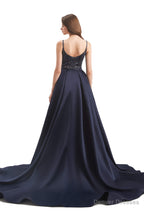 Mermaid Sequins Spaghetti Straps Prom Dresses With Detachable Train