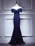 Navy Blue Mermaid Sweetheart Long Evening Dress, Blue Prom Dresses