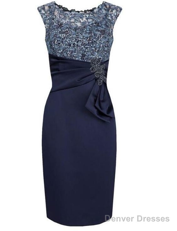 Navy Blue Mother Of The Bride Dresses With Lace Prom Dress Main image