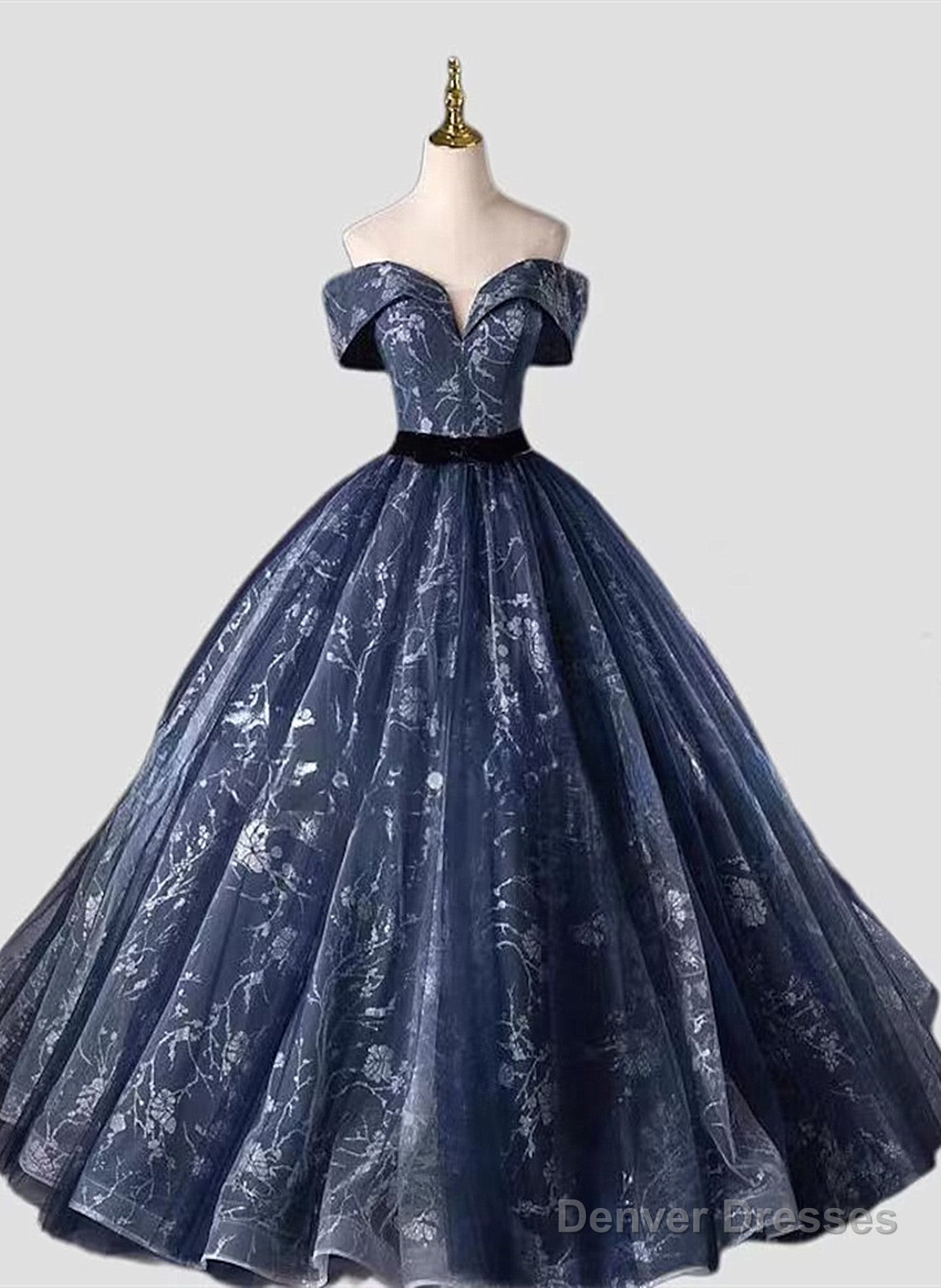 Navy Blue Sweetheart Long Formal Dress, Navy Blue Sweet 16 Dress Main image