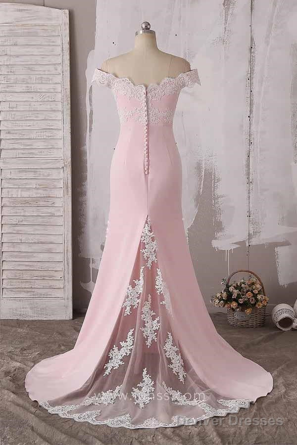 Neckline Off The Shoulder Lace Prom Dresses Bridesmaid Dress Secondary image