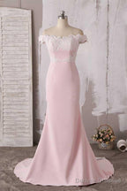 Neckline Off The Shoulder Lace Prom Dresses Bridesmaid Dress