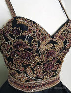New Arrival Black Spaghetti Straps A Line Beading Homecoming Dresses