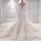New Arrival Mermaid Vintage Wedding Dress Online Classic V Neck Lace Bridal Gowns Online