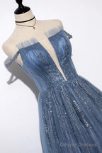 New Arrival Sequins Tulle Off-The-Shoulder Floor Length Evening Dress