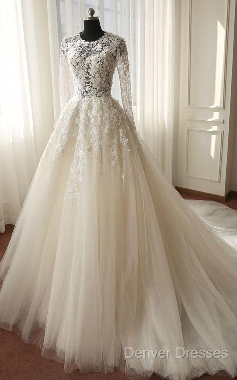 New Style Wedding Dress Long Sleeves, Bride Dress, Bridal Gown ,Dress For Brides Secondary image