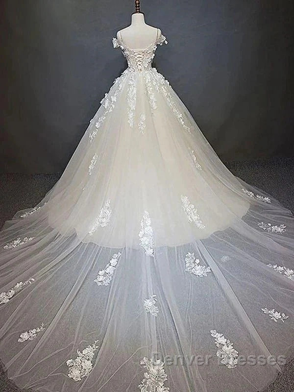 Off Shoulder Lace Long Prom Wedding Dress