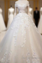 Off Shoulder Lace Long Prom Wedding Dress