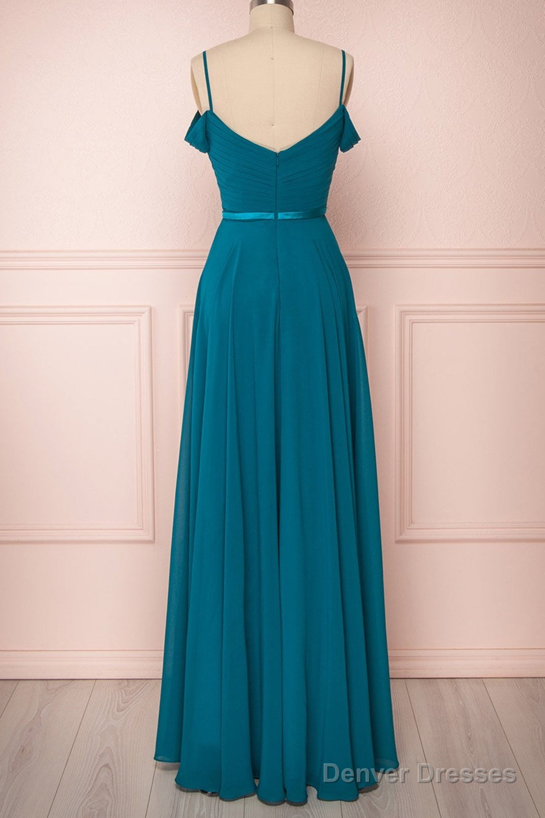 Off Shoulder Peacock Blue Prom Dress Long, Floor Length Peacock Blue Bridesmaid Formal Evening Dresses