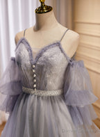 Off Shoulder Short Tulle Party Dress with Lace, Off Shoulder Homecoming Dress