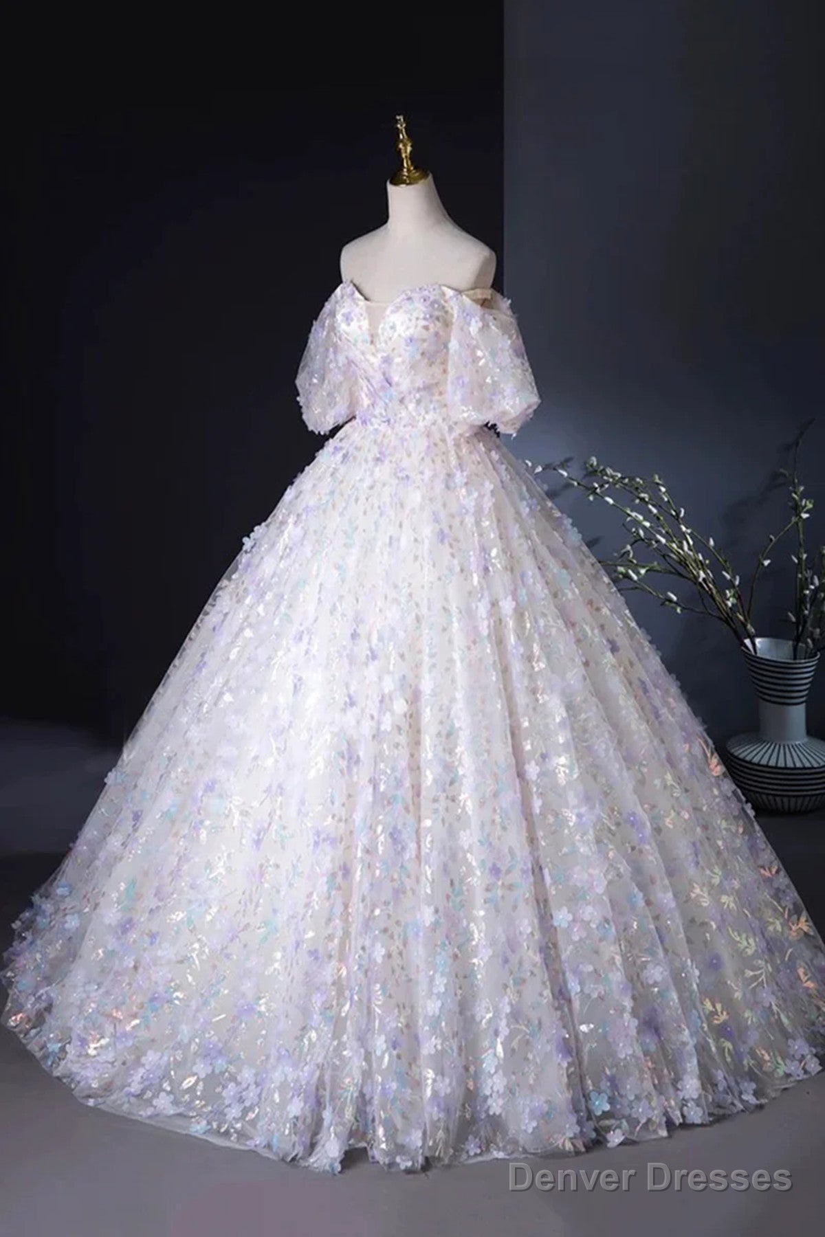 Off Shoulder Sweetheart Lace Long Formal Dress, Lace Evening Dress Prom Dress Secondary image