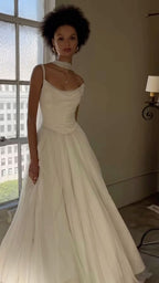 Off Shoulder White Beautiful Wedding Dress Long Formal Dress