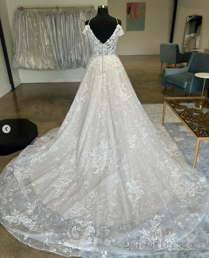Off The Shoulder A-Line Lace Wedding Dress Secondary image
