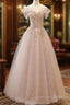 Off The Shoulder A Line Tulle Long Prom Dress Formal Evening Dress