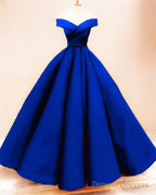 Off The Shoulder Ball Gown Satin Dresses