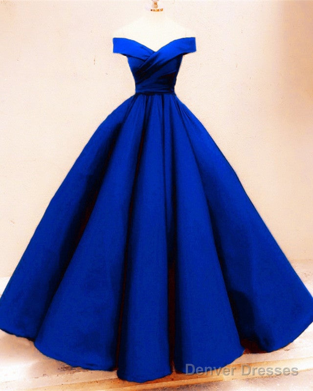 Off The Shoulder Ball Gown Satin Dresses