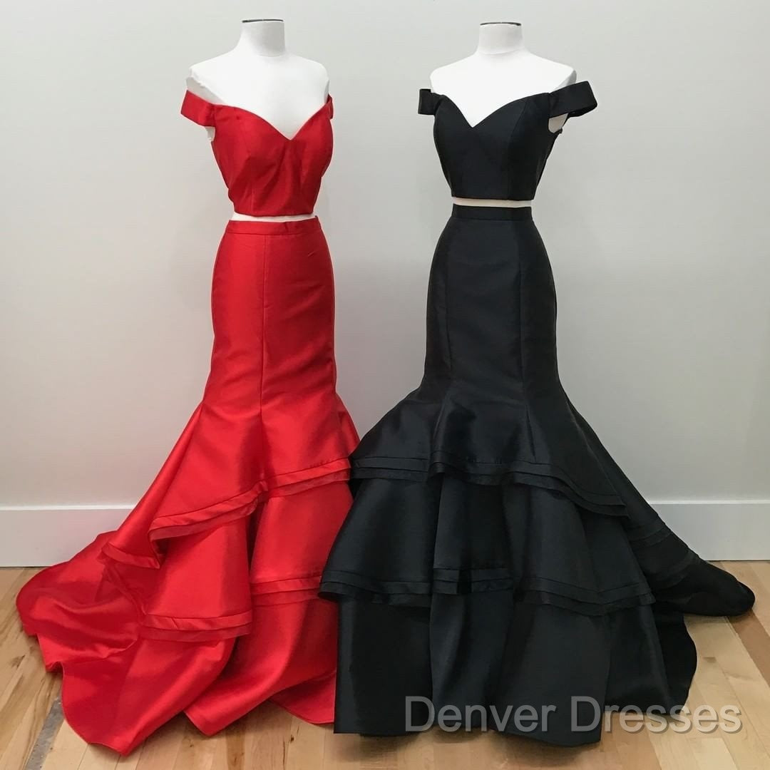 Off The Shoulder Burgundy Evening Dress Mermaid New Two Piece Prom Dress Secondary image