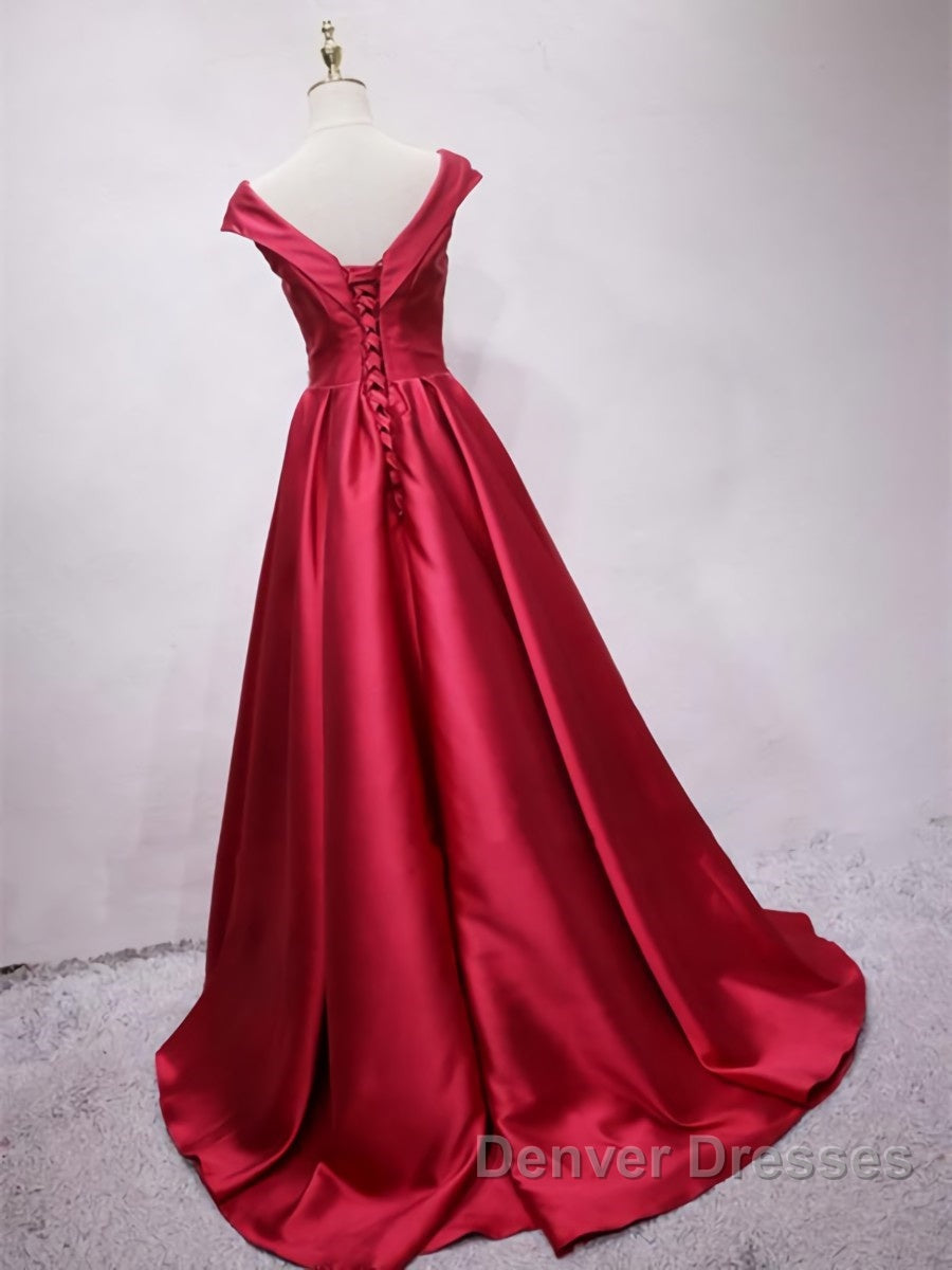 Off the Shoulder Burgundy Long Prom Dress, Off Shoulder Wine Red Formal Evening Dress