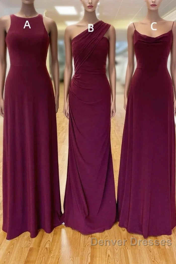 Off-The-Shoulder Floor Length Chiffon Long Bridesmaid Dress