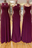 Off-The-Shoulder Floor Length Chiffon Long Bridesmaid Dress