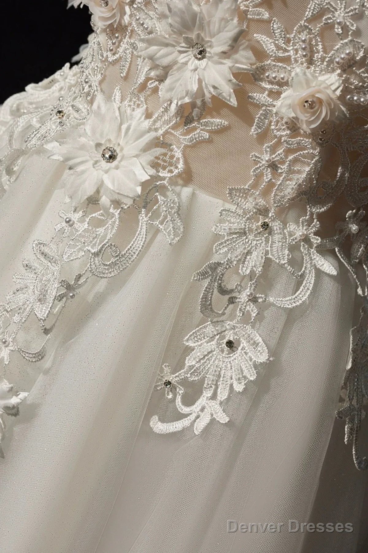 Off the Shoulder Ivory Lace Floral Long Prom Dresses, Off Shoulder Ivory Lace Floral Long Formal Evening Dresses