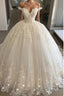 Off the shoulder Lace Ball Gowns Tulle Formal Bridal Gowns