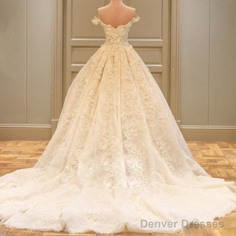 Off The Shoulder Lace Wedding Dresses Ball Gown Secondary image