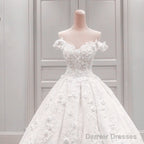 Off The Shoulder Lace Wedding Dresses Ball Gown