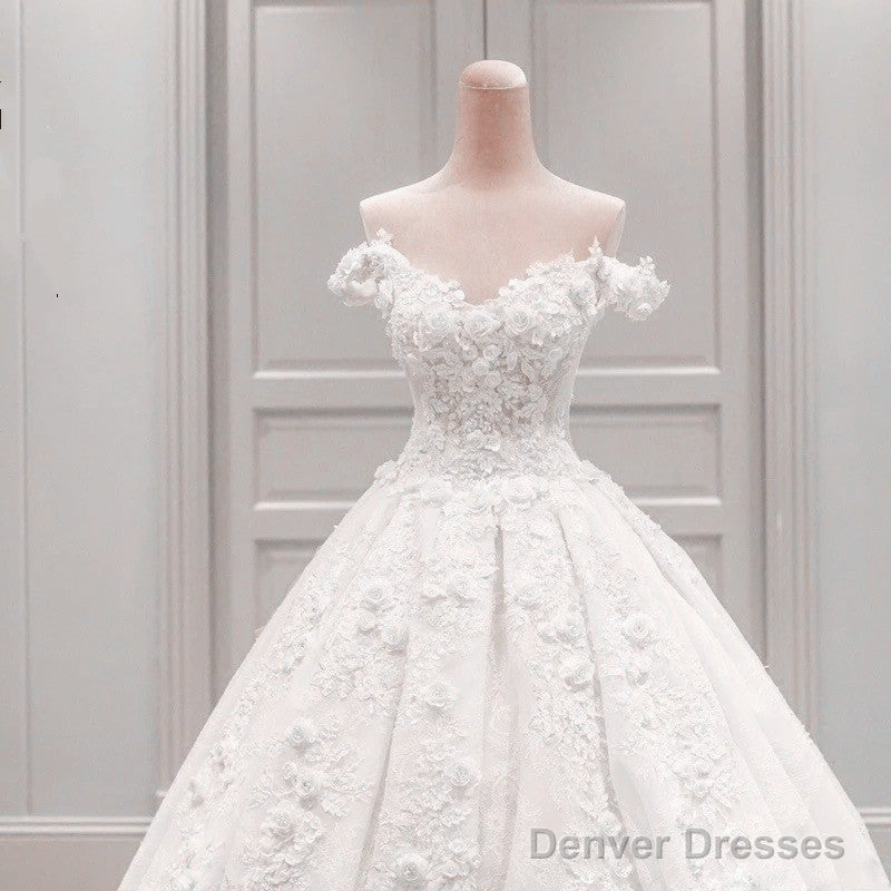 Off The Shoulder Lace Wedding Dresses Ball Gown