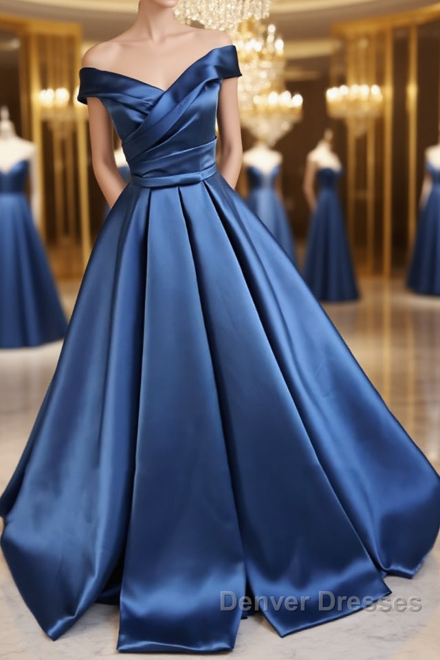 Off the Shoulder Long Prom Dress, Off Shoulder Formal Evening Dress