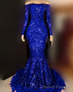 Off The Shoulder Mermaid Sparkly Dresses